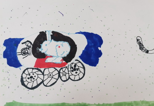 大白兔马车儿童画