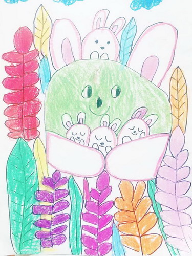 兔妈和兔宝绘画获奖