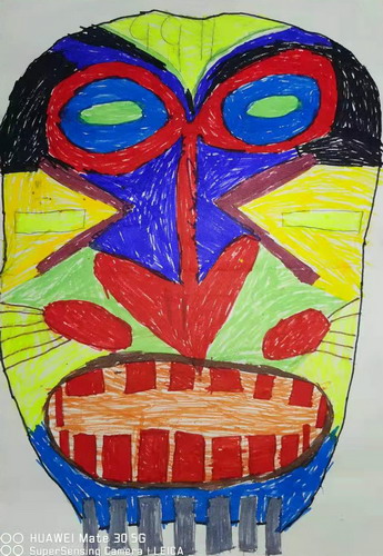 图腾脸谱创意画获奖