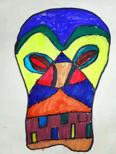 图腾脸谱手绘画一等奖