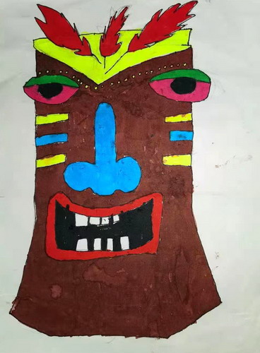 图腾脸谱儿童画