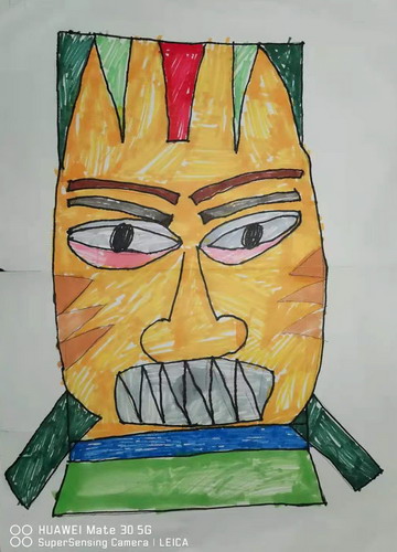 图腾脸谱绘画作品