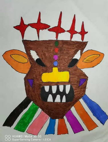 图腾脸谱儿童画