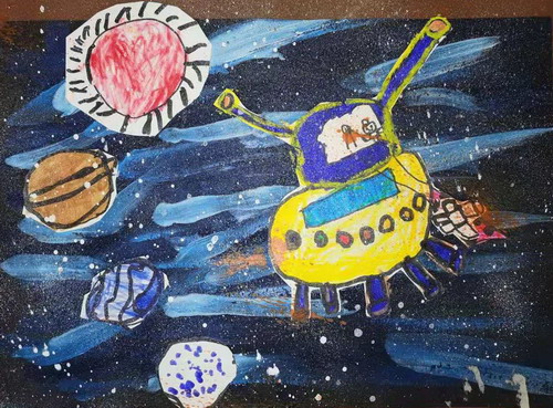 畅游宇宙绘画漂亮