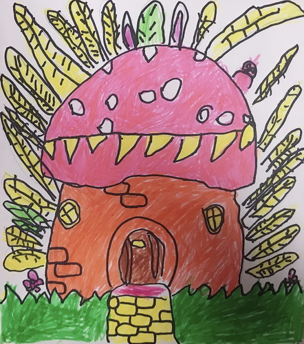 蘑菇房子绘画图片