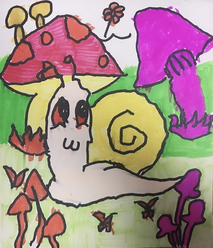 可爱的蜗牛画简单好看