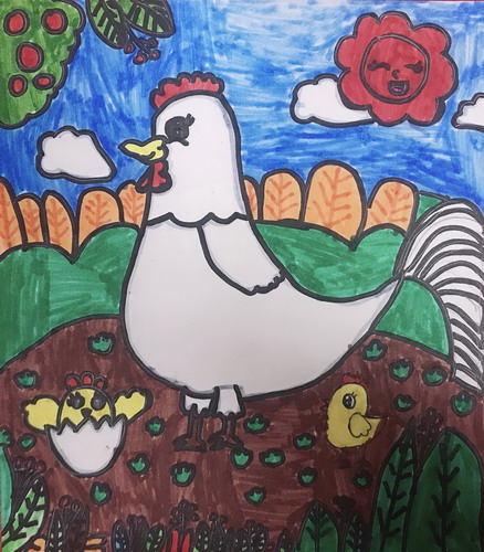 田园里的小鸡绘画获奖作品