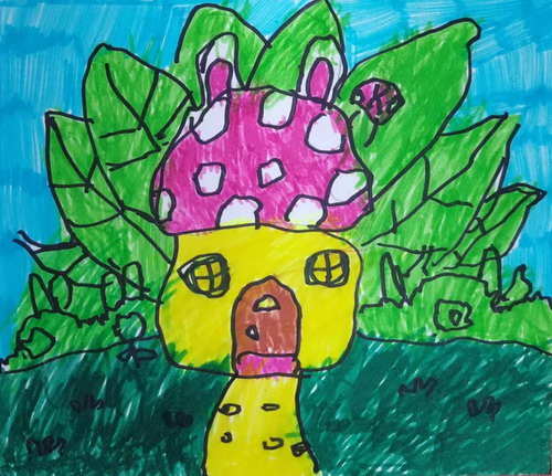 蘑菇小房子画简单好看