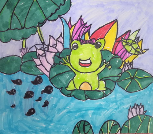 小蝌蚪找妈妈手绘画图片