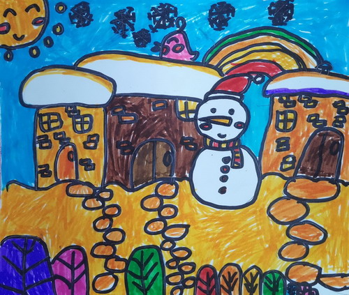 冬日雪景画画好看