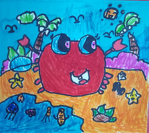 快乐小螃蟹创意画获奖