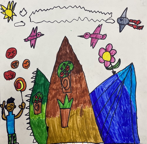 登山手绘画简单好看