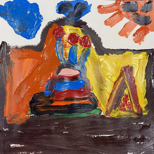 屋里的蛋糕儿童画创意