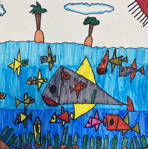 海洋与大陆儿童画一等奖