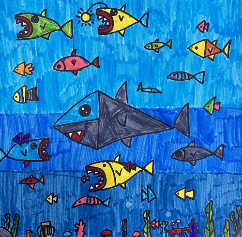 海底世界画简单又漂亮