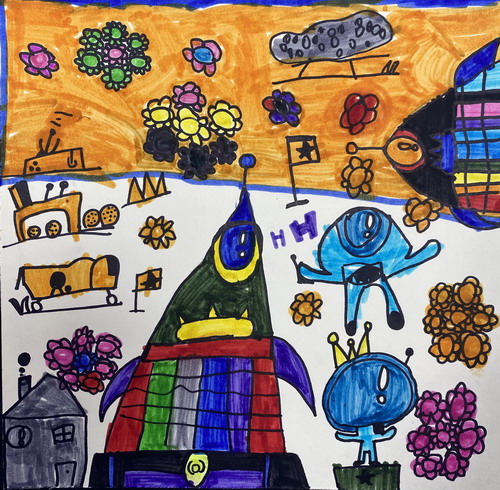 探索宇宙画画图片