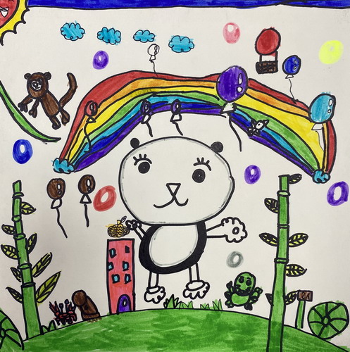 熊猫的乐园画简单又漂亮