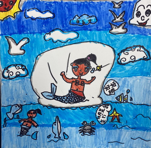 美人鱼手绘画图片