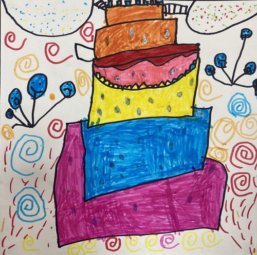 生日蛋糕手绘图片