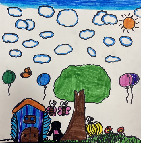 看风景儿童绘画获奖