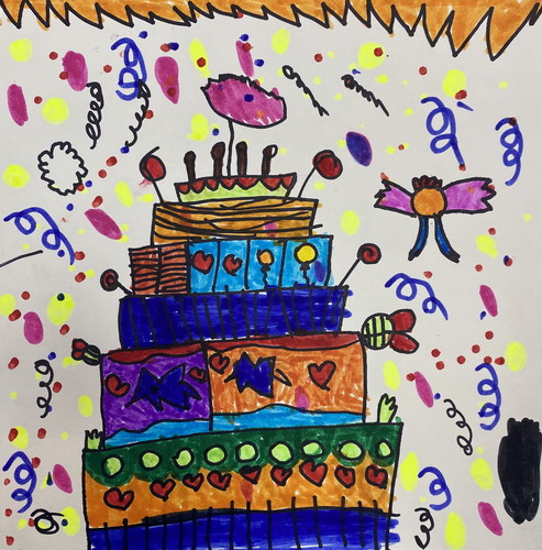 多层蛋糕儿童画