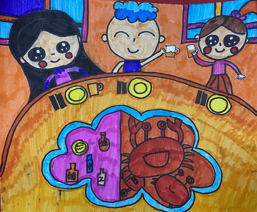 海鲜大餐绘画图片