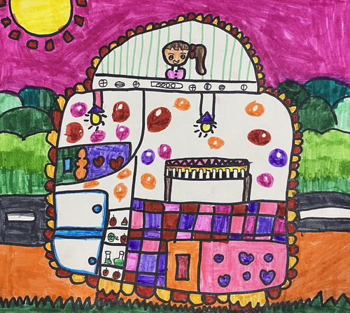 我自制的太空飞行器画画简单