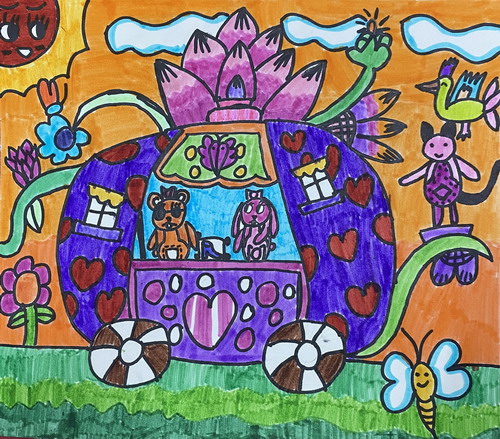 南瓜马车绘画图片