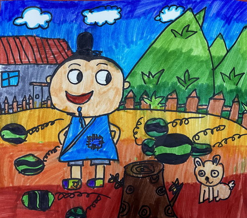 守株待兔儿童绘画获奖