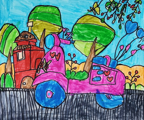 街边摩托车创意画获奖