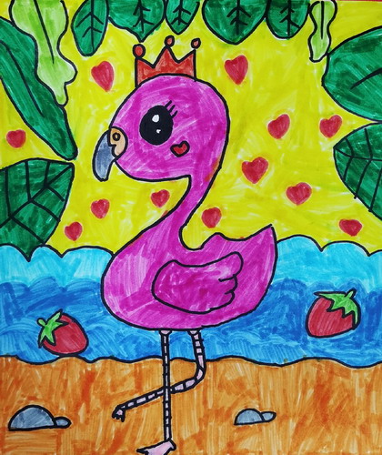 火烈鸟公主绘画作品