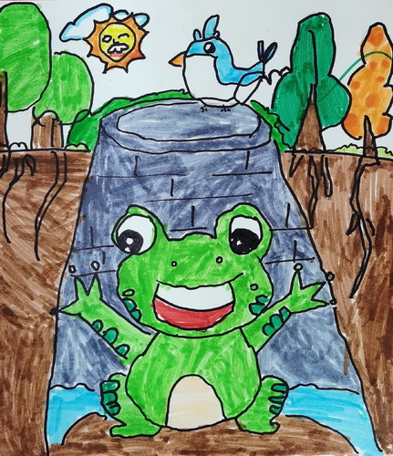 井底之蛙儿童绘画获奖