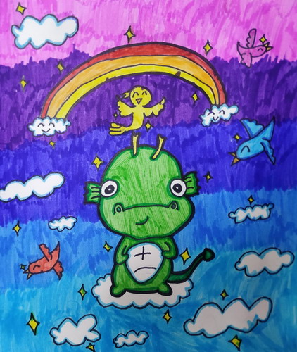 可爱小龙绘画作品