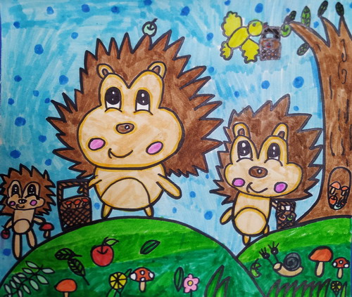 小刺猬绘画图片