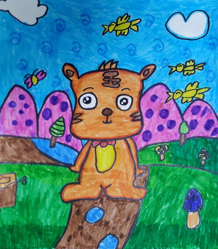 可爱小老虎绘画图片