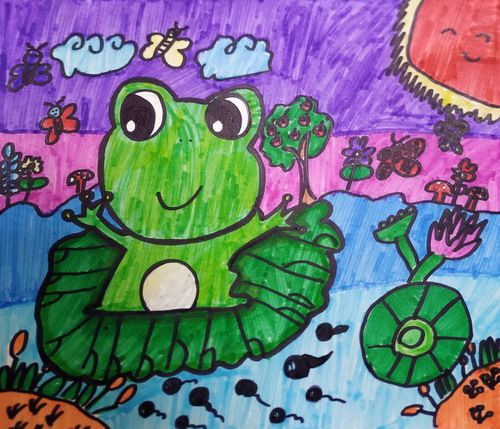 小蝌蚪找妈妈绘画作品