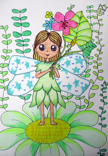 花仙子手绘图片