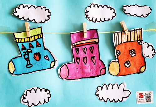 晾袜子绘画一等奖