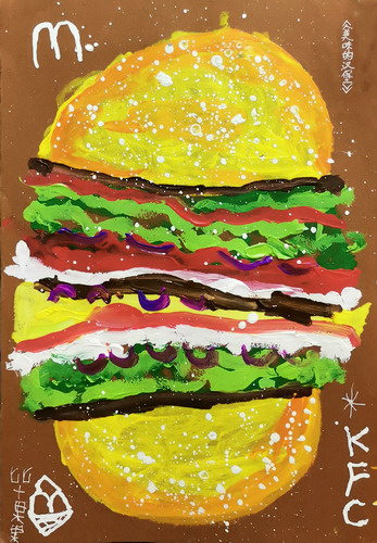 超级大汉堡手绘画