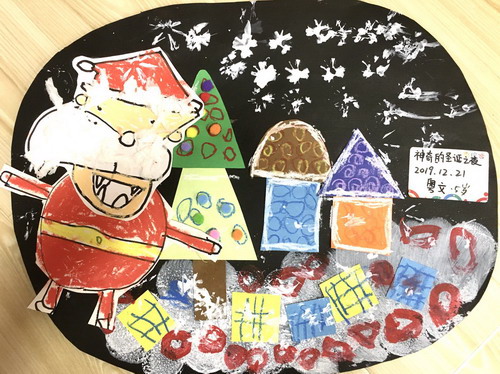 神奇的圣诞之夜儿童画