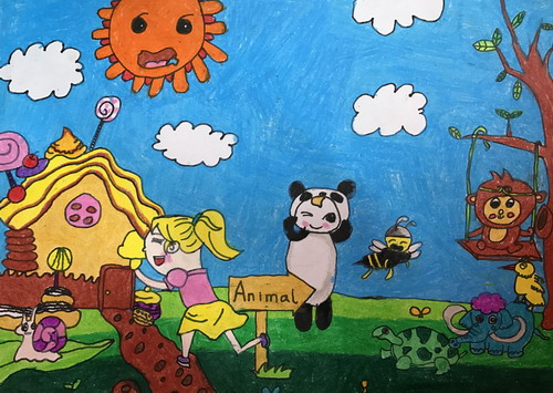 动物园三年级儿童画