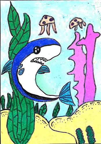 小海豚儿童绘画获奖