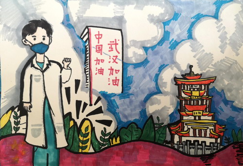 最美的白衣天使儿童绘画一等奖