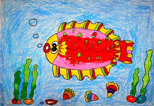 比目鱼儿童插画