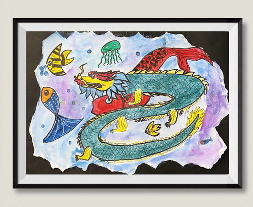 鱼龙一家绘画获奖作品