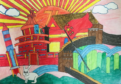 伟大的祖国画画作品