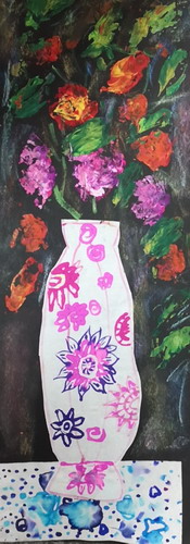 静物花卉一年级绘画