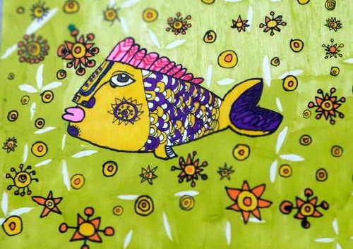 鱼的世界幼儿园绘画