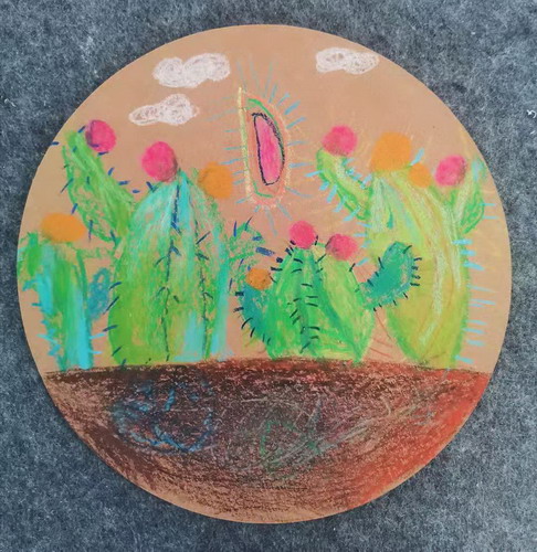 仙人掌儿童画创意