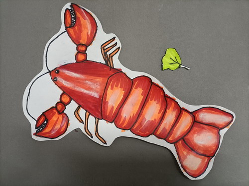 龙虾绘画作品
